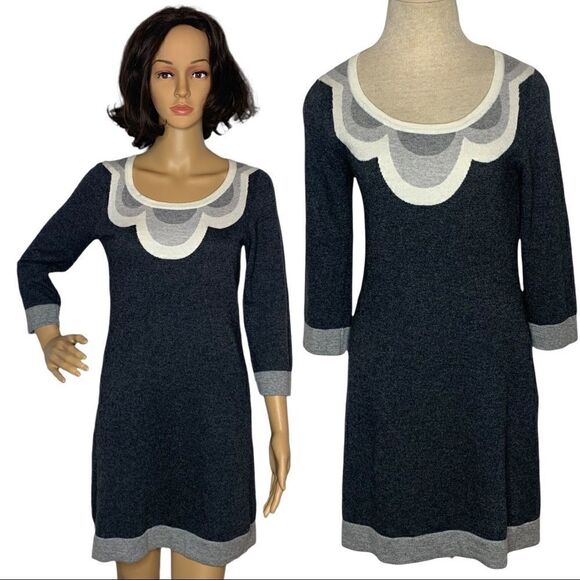 Womens Boden Cashmere Blend Knit Mini Dress Sweater Tunic Charcoal Gray Size 2 - Picture 1 of 7